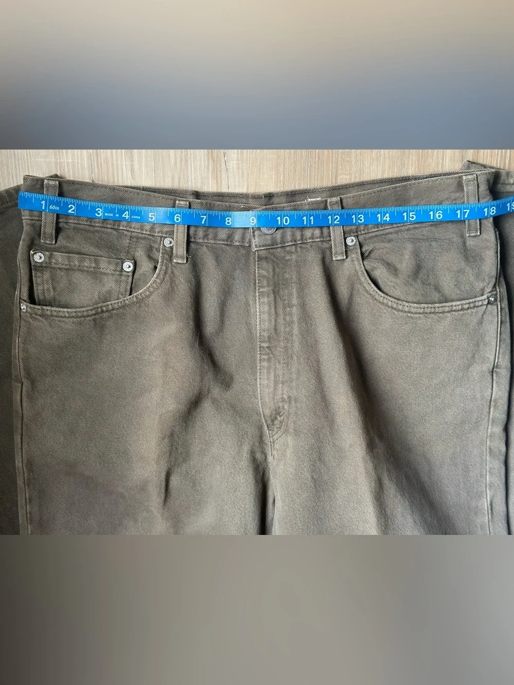 Vintage USA Made Levi’s 550 Relaxed Fit Jeans 36x32 Olive Brown 100% Cotton